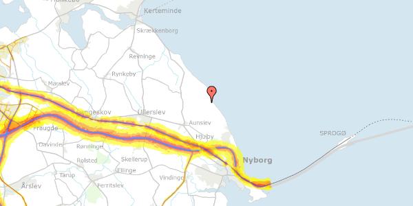 Trafikstøjkort på Skalkendrupvej 80, 5800 Nyborg