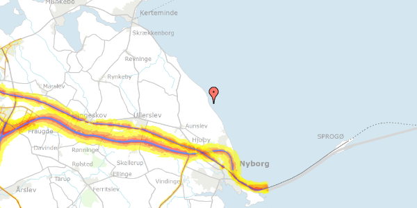 Trafikstøjkort på Skalkendrupvej 97, 5800 Nyborg