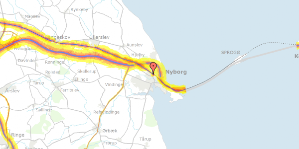 Trafikstøjkort på Sprotoften 39, st. tv, 5800 Nyborg