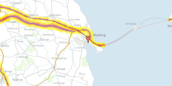 Trafikstøjkort på Sydkajen 2, 1. th, 5800 Nyborg