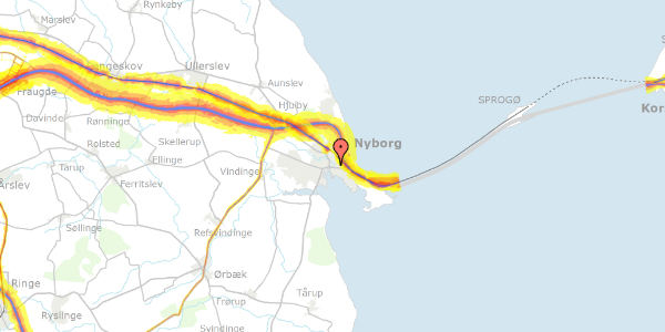 Trafikstøjkort på Østervoldgade 66, 2. tv, 5800 Nyborg