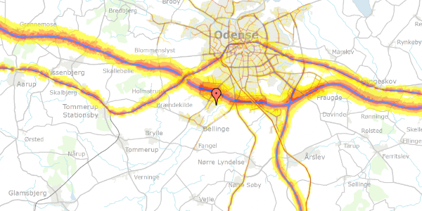 Trafikstøjkort på Ådalsvej 337, 5250 Odense SV