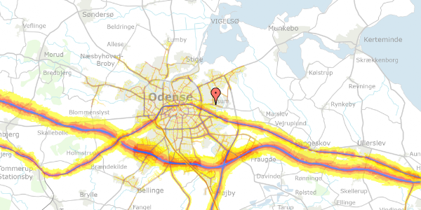 Trafikstøjkort på Åsumvej 199, 5240 Odense NØ