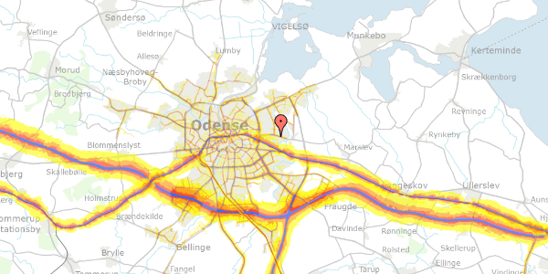 Trafikstøjkort på Åsumvej 241, 5240 Odense NØ