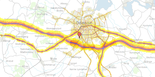 Trafikstøjkort på Abels Allé 2, 5250 Odense SV