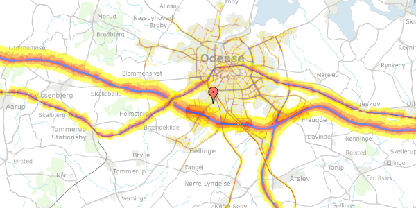 Trafikstøjkort på Abels Allé 70, 5250 Odense SV