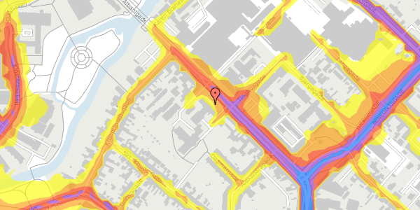 Trafikstøjkort på Albanigade 23A, st. 6, 5000 Odense C