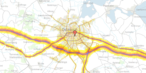 Trafikstøjkort på Alexandragade 15, 1. th, 5000 Odense C