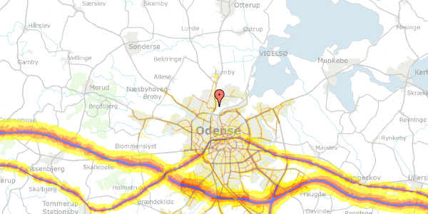 Trafikstøjkort på Ananasvænget 6, 5270 Odense N