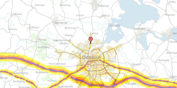 Trafikstøjkort på Anderuplunden 95, 5270 Odense N