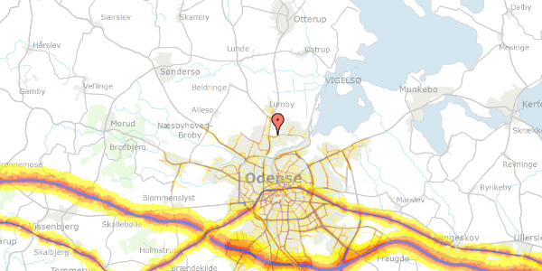 Trafikstøjkort på Anderupvej 60, 5270 Odense N