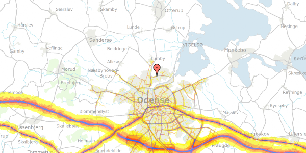 Trafikstøjkort på Anderupvej 78, 5270 Odense N