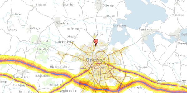 Trafikstøjkort på Anderupvænget 94, 5270 Odense N