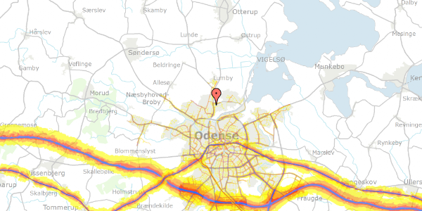 Trafikstøjkort på Anderupvænget 97, 5270 Odense N