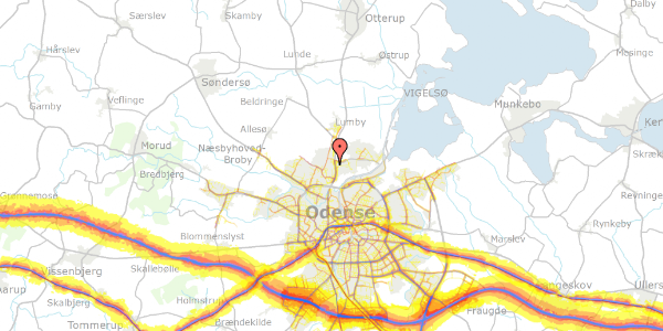 Trafikstøjkort på Anderupvænget 99, 5270 Odense N