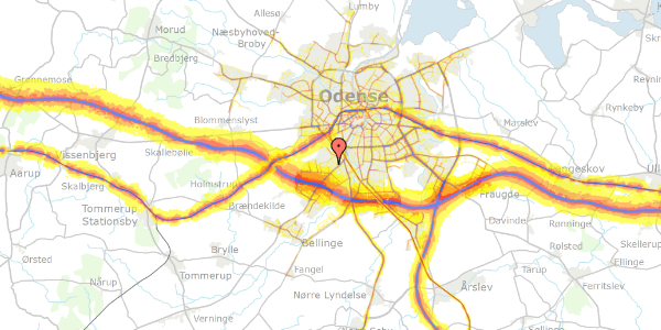 Trafikstøjkort på Anne Maries Allé 41, 5250 Odense SV