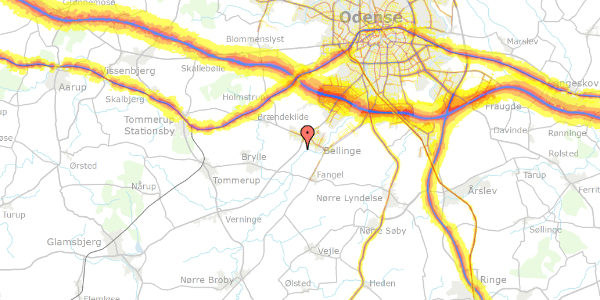 Trafikstøjkort på Assensvej 180, 5250 Odense SV