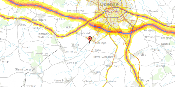 Trafikstøjkort på Assensvej 187, 5250 Odense SV