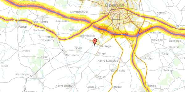 Trafikstøjkort på Assensvej 188, 5250 Odense SV