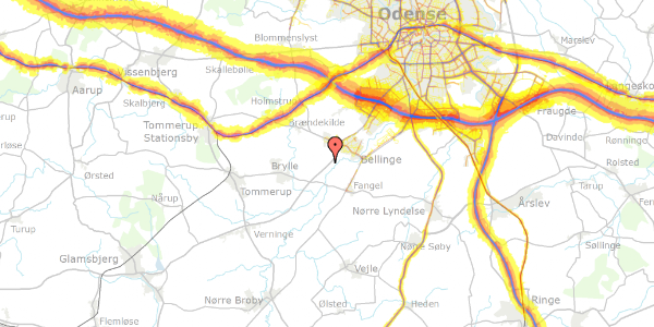 Trafikstøjkort på Assensvej 209, 5250 Odense SV