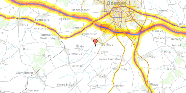 Trafikstøjkort på Assensvej 212, 5250 Odense SV