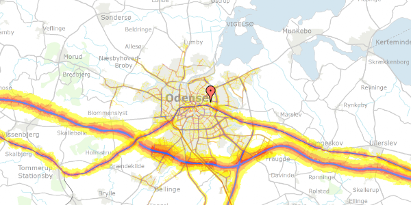 Trafikstøjkort på Astrupvej 46B, 5000 Odense C