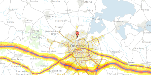 Trafikstøjkort på Bodil Neergård Vænget 27, 5270 Odense N