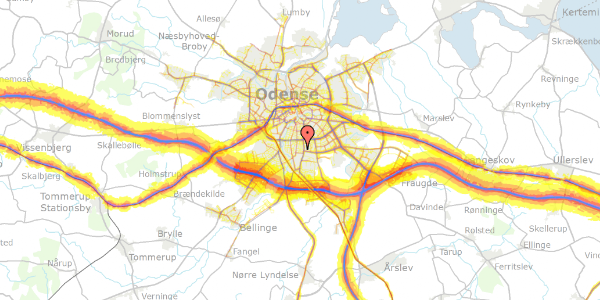 Trafikstøjkort på Baggesensvej 5, 5230 Odense M