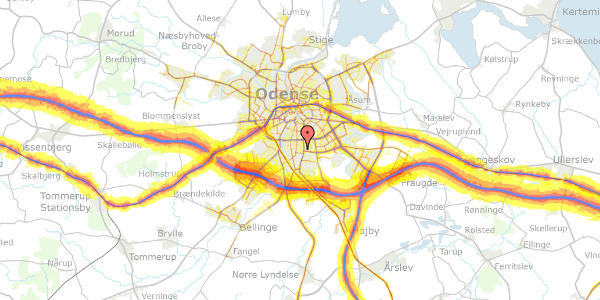 Trafikstøjkort på Baggesensvej 9, 5230 Odense M