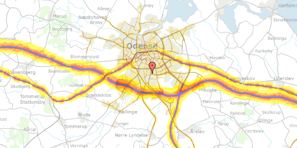 Trafikstøjkort på Baggesensvej 17, 5230 Odense M