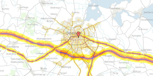 Trafikstøjkort på Bangs Boder 26, 2. th, 5000 Odense C