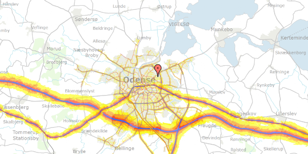 Trafikstøjkort på Bellisvej 9, 1. , 5000 Odense C