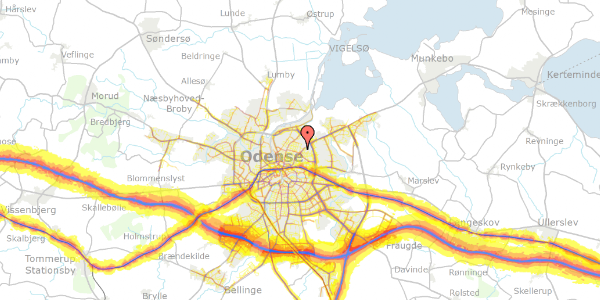 Trafikstøjkort på Bellisvej 24, 5000 Odense C