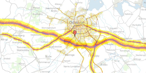 Trafikstøjkort på Benediktes Allé 10, 5250 Odense SV