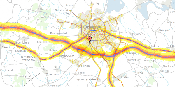 Trafikstøjkort på Benediktes Allé 20, 5250 Odense SV