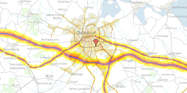 Trafikstøjkort på Bergsvej 18, 5230 Odense M