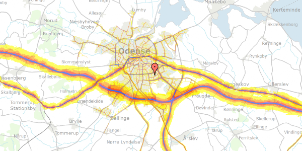 Trafikstøjkort på Billedskærervej 13, 5230 Odense M