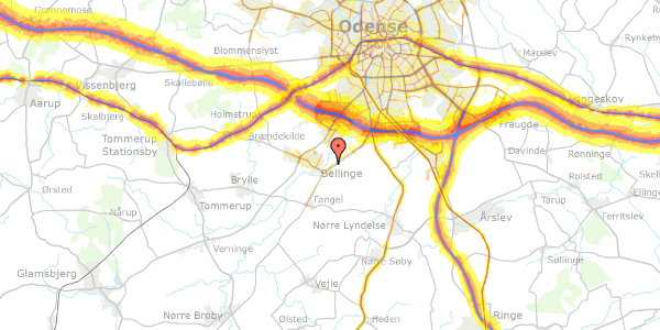 Trafikstøjkort på Birkelunddalen 8D, 5260 Odense S