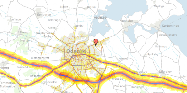 Trafikstøjkort på Biskorupvej 18, 5240 Odense NØ