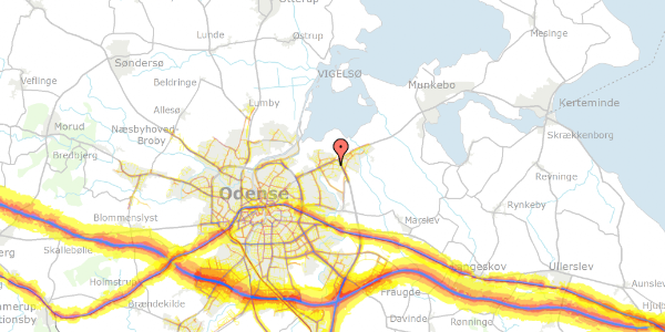 Trafikstøjkort på Bjerggårds Allé 63, 5240 Odense NØ