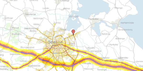 Trafikstøjkort på Bjergskiftet 34, 5240 Odense NØ