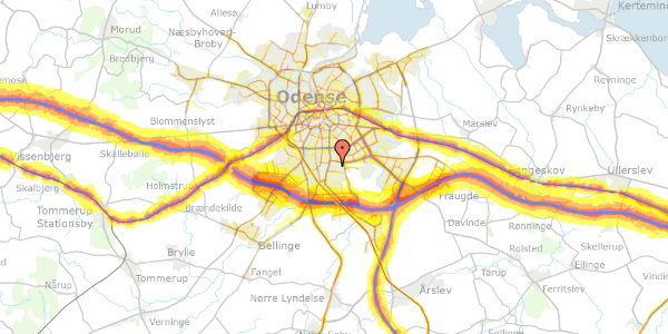 Trafikstøjkort på Bjørnemosevej 33, 5230 Odense M