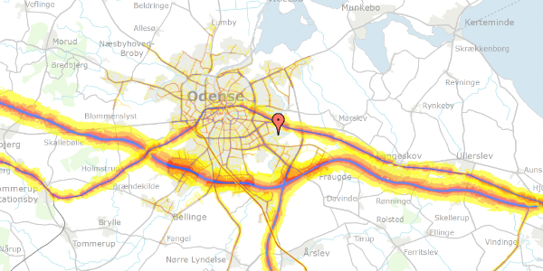 Trafikstøjkort på Blangstedgårdsvej 119, 5220 Odense SØ