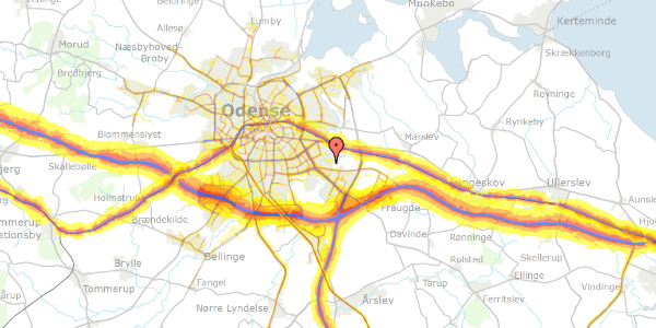 Trafikstøjkort på Blommegrenen 24, 1. c, 5220 Odense SØ