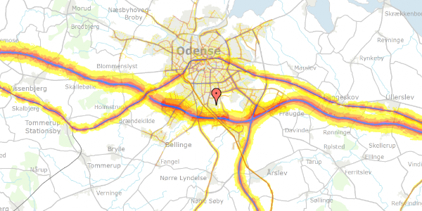 Trafikstøjkort på Blåbærvej 27, 5260 Odense S