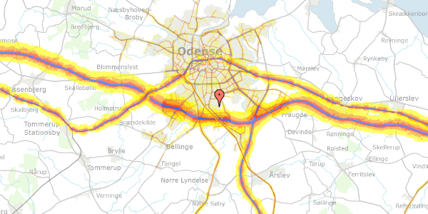 Trafikstøjkort på Blåbærvej 39, 5260 Odense S