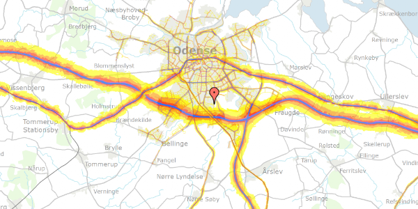 Trafikstøjkort på Blåbærvej 94, 5260 Odense S