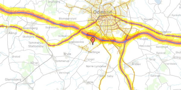 Trafikstøjkort på Blåklokkevej 41, 5250 Odense SV