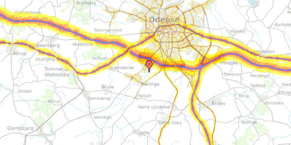 Trafikstøjkort på Blåklokkevej 65, 5250 Odense SV