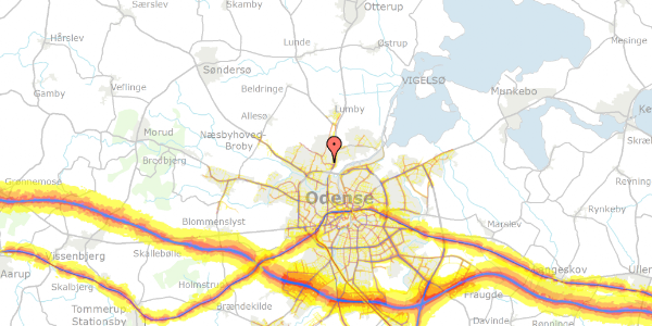 Trafikstøjkort på Boikenvænget 3, 5270 Odense N